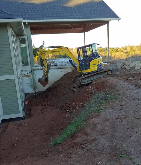 Dig out for Retaining wall in Oregon City, Oregon