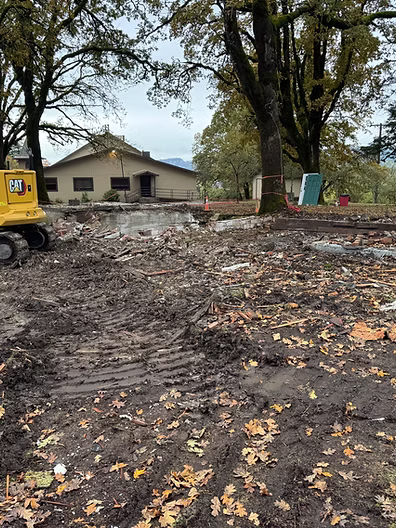 Excavator house demo in Newberg, Oregon